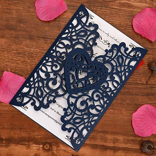 50 Packs Laser Cut Wedding Invitations Kit Laser Cut Wedding Invitations with Blank Printable Paper and Envelopes for Wedding,Birthday Parties,Baby Shower (Navy Blue) | Michaels 50 Packs Laser Cut Wedding Invitations Kit Laser Cut Wedding Invitations with Blank Printable Paper and Envelopes for Wedding,Birthday Parties,Baby Shower (Navy Blue) | Michaels